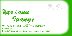 mariann ivanyi business card